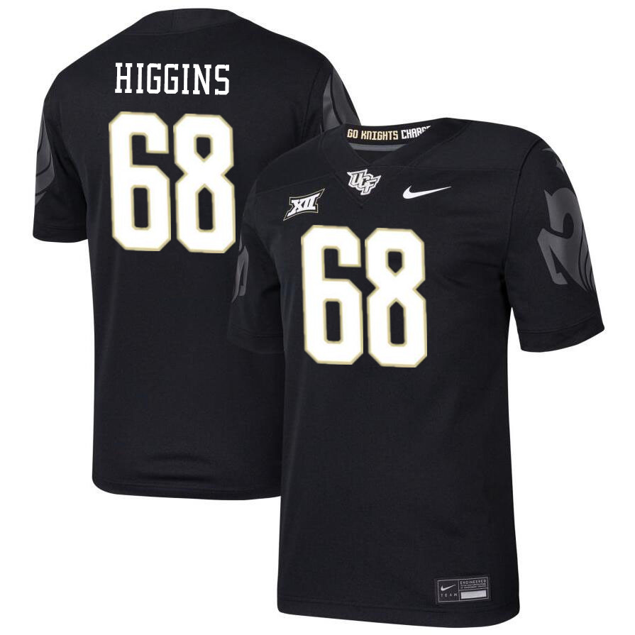 Men #68 Ethan Higgins UCF Knights Big 12 Conference College Football Jerseys Stitched-Black